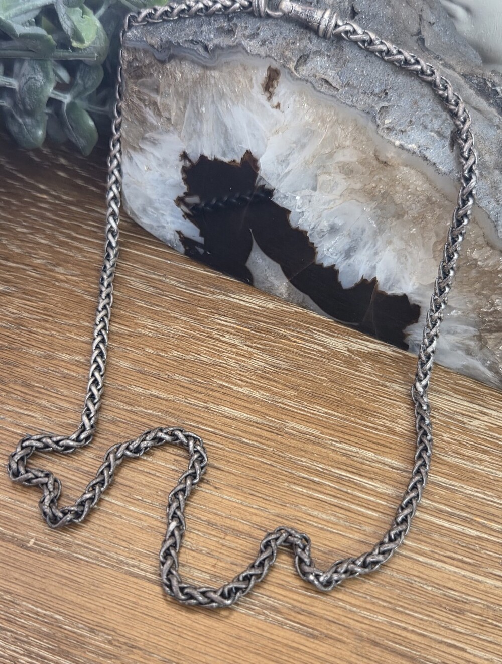 Vintage Thick David Yurman Sterling Silver Wheat Chain